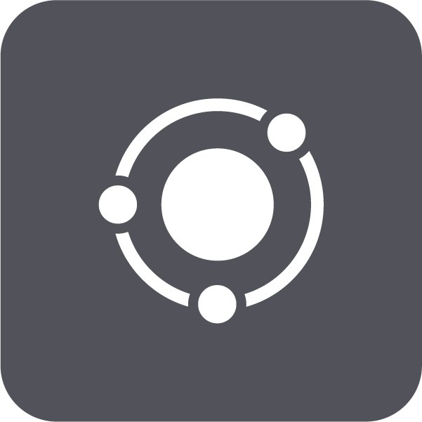 icon of a circle surrounded by a circle with 3 dots